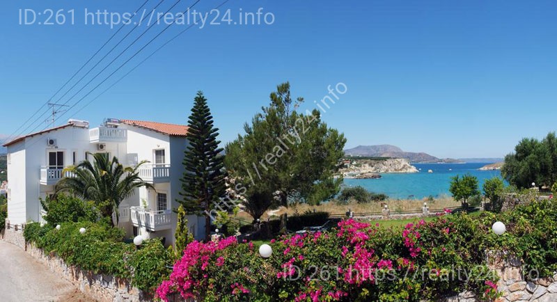 Триповерховий готель  в 100 метрах від чудового пляжу курорту Альміріда Крит Греція ID: 2922