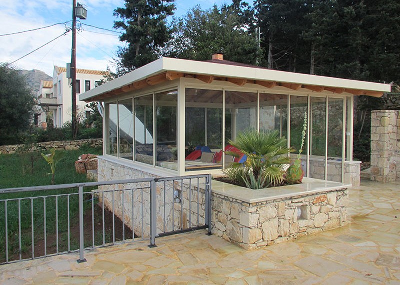 Construction of a gazebo in a private house of CC DomKrit, Crete Greece