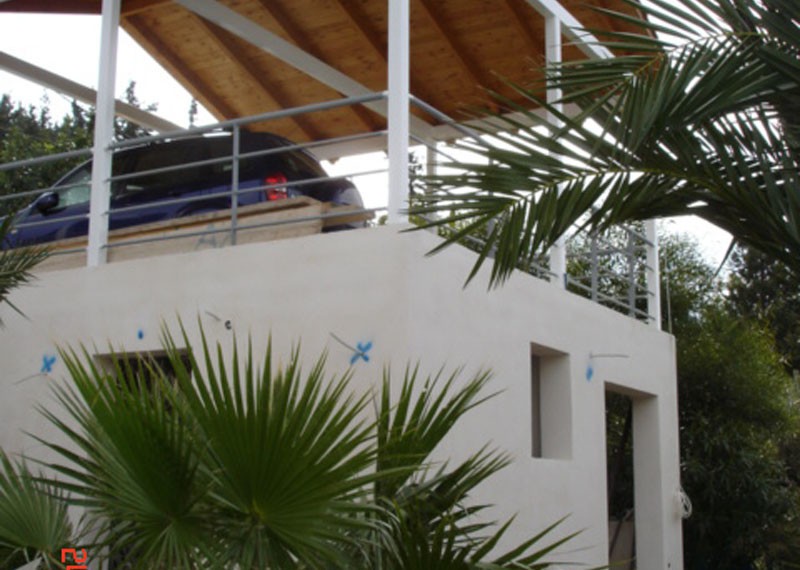 Construction of a carport in the house, Crete Greece CC DomKrit